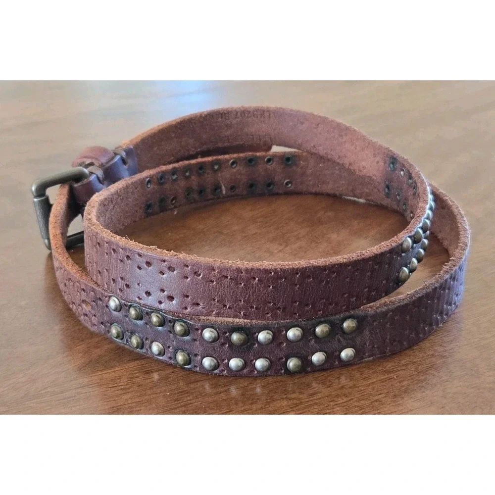 Liebeskind Belt LKB 207 Brown 90CM/35INCHES Thin Width Belt Studded Ladies
